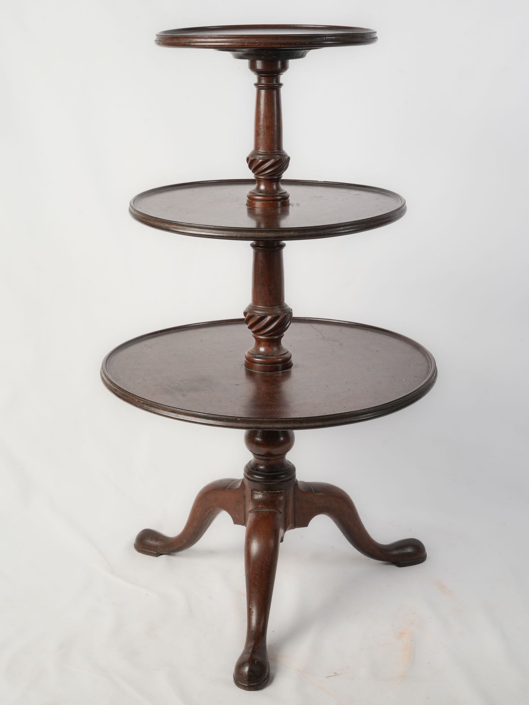 Large Victorian Mahogany Three-Tier Dumbwaiter - 41¾"