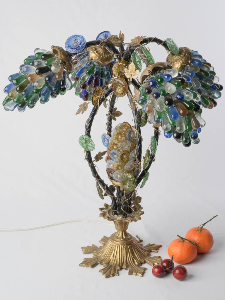 Sculptural Italian Glass Grape Cluster Table Lamp c.1920s - 21¼"