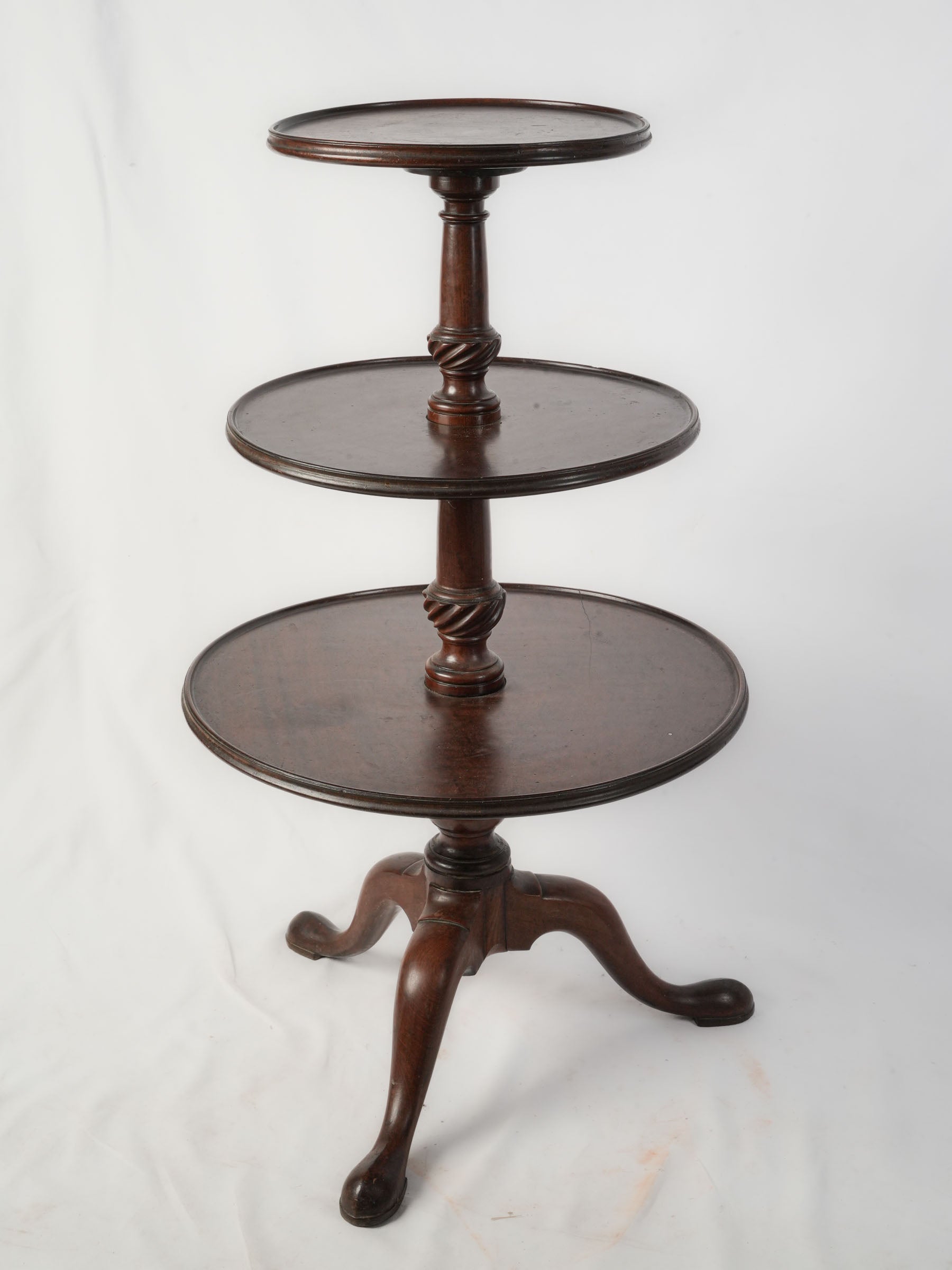 Large Victorian Mahogany Three-Tier Dumbwaiter - 41¾"
