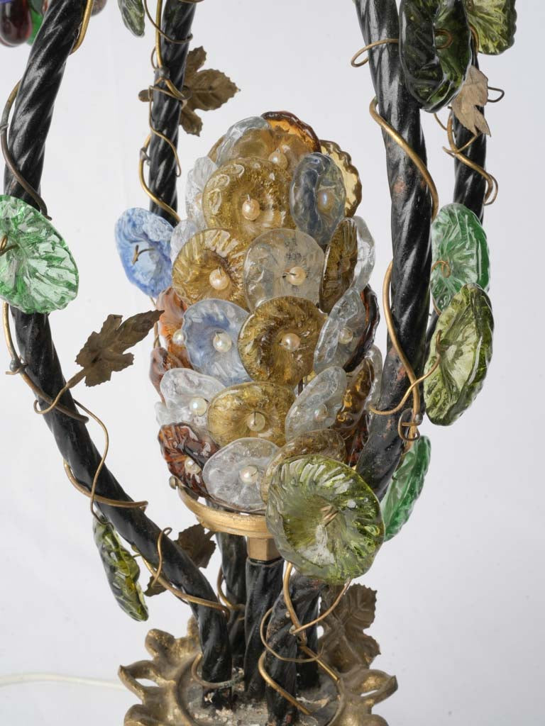 Sculptural Italian Glass Grape Cluster Table Lamp c.1920s - 21¼"
