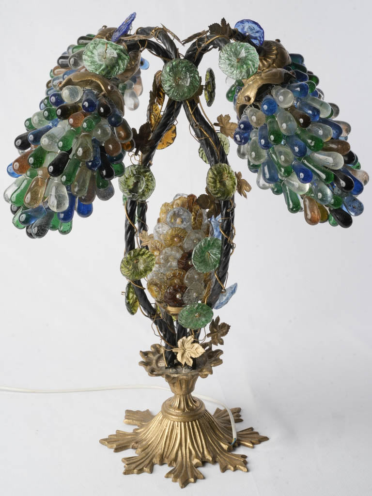 Sculptural Italian Glass Grape Cluster Table Lamp c.1920s - 21¼"