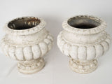Historic white finish Medici urns pair