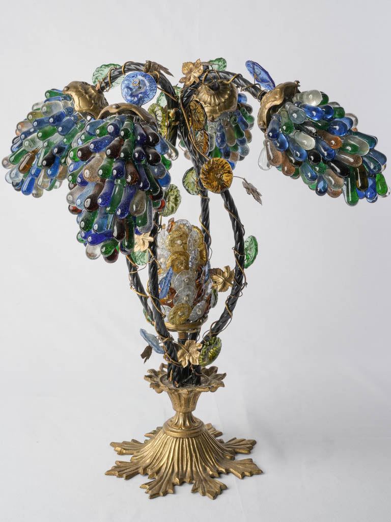 Sculptural Italian Glass Grape Cluster Table Lamp c.1920s - 21¼"