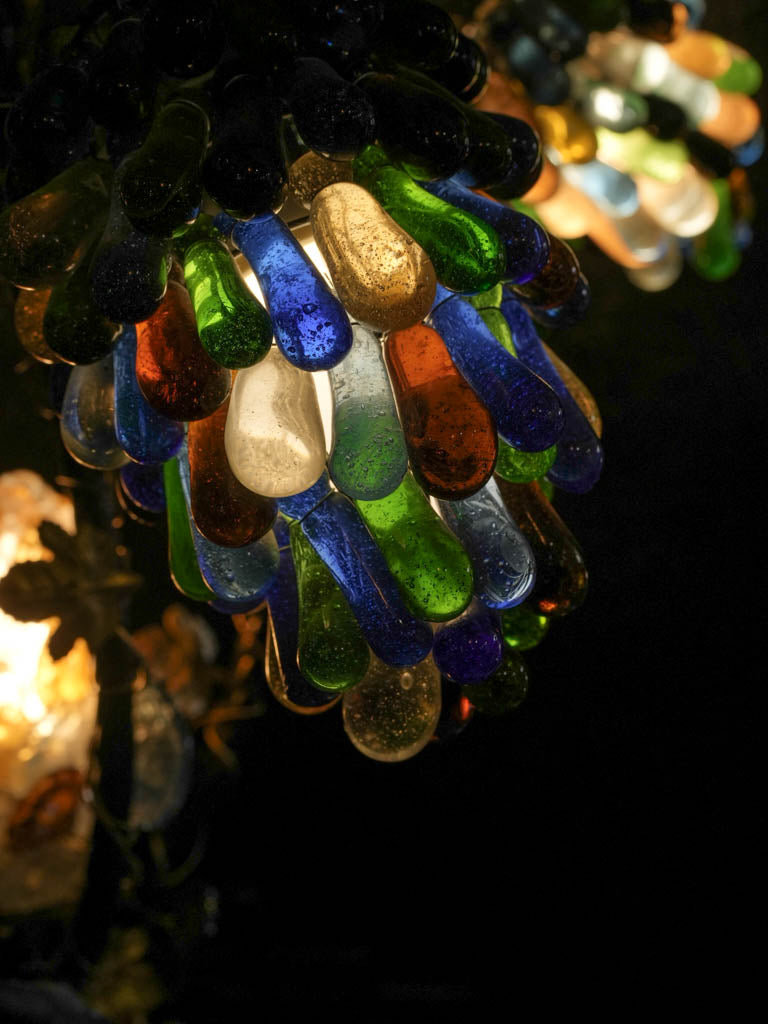 Sculptural Italian Glass Grape Cluster Table Lamp c.1920s - 21¼"