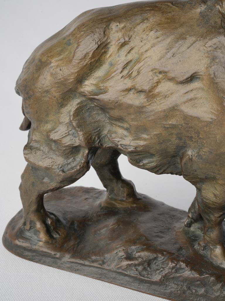 Expressive French Animalier Bronze Wild Boar c. 1900 - 8¼" x 11¾"