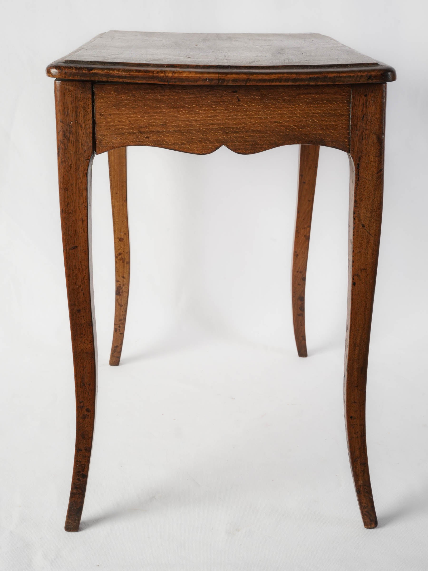 French Louis XV-Style Walnut Side Table with Single Drawer, Early to Mid-20th Century - 25½"H x 21¾"L