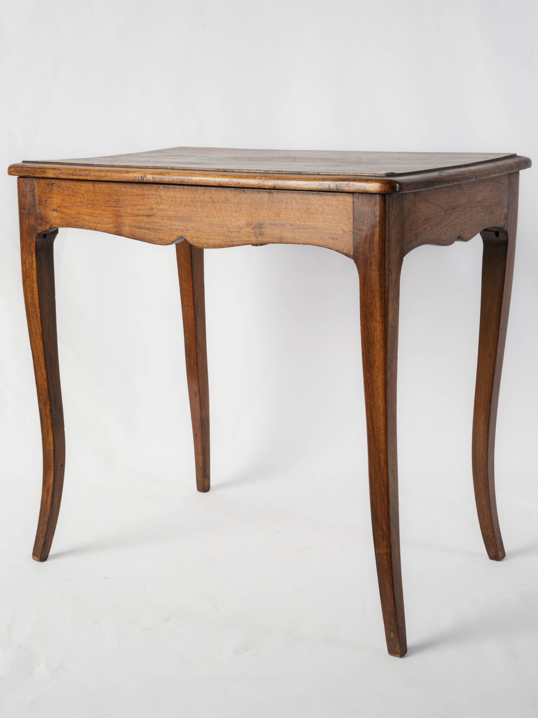 French Louis XV-Style Walnut Side Table with Single Drawer, Early to Mid-20th Century - 25½"H x 21¾"L