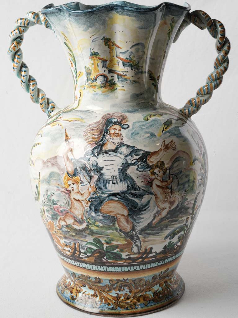 Handcrafted 19th-century Albisola vase