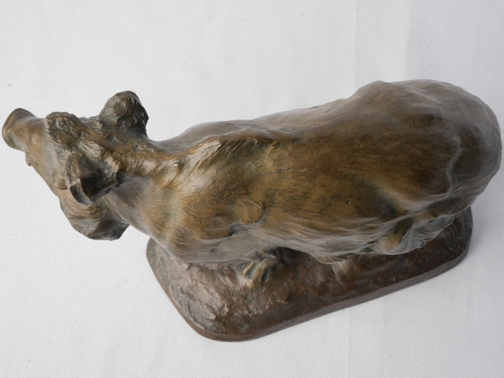 Expressive French Animalier Bronze Wild Boar c. 1900 - 8¼" x 11¾"