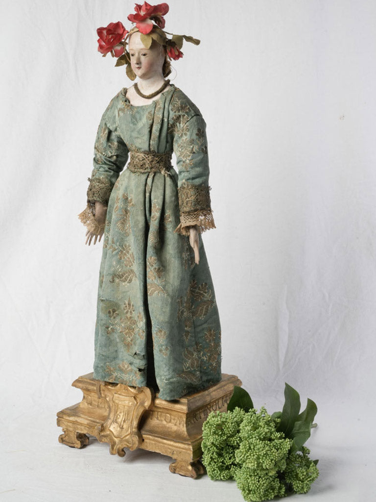 Delicate antique carved devotional figure