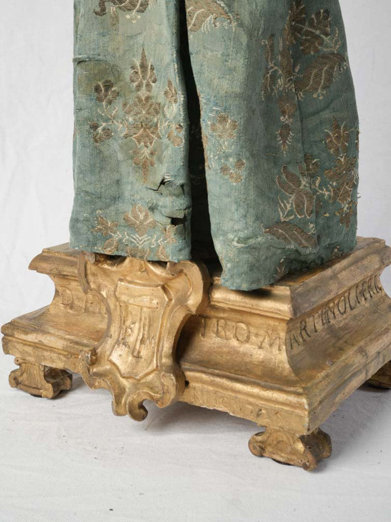 Original giltwood base holy figure