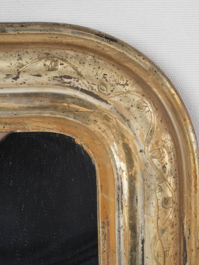 Ornate 19th-century petite gilded wall mirror