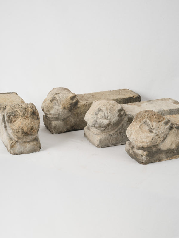Antique weathered stone garden planter