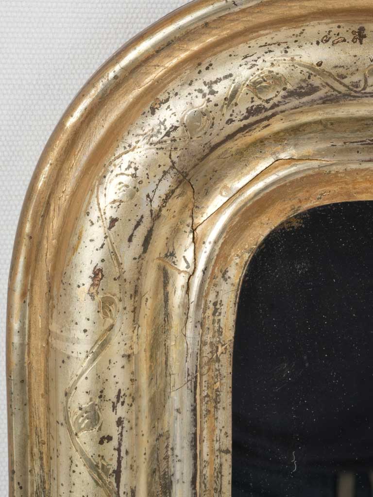 Timeworn gilded Louis Philippe vanity mirror