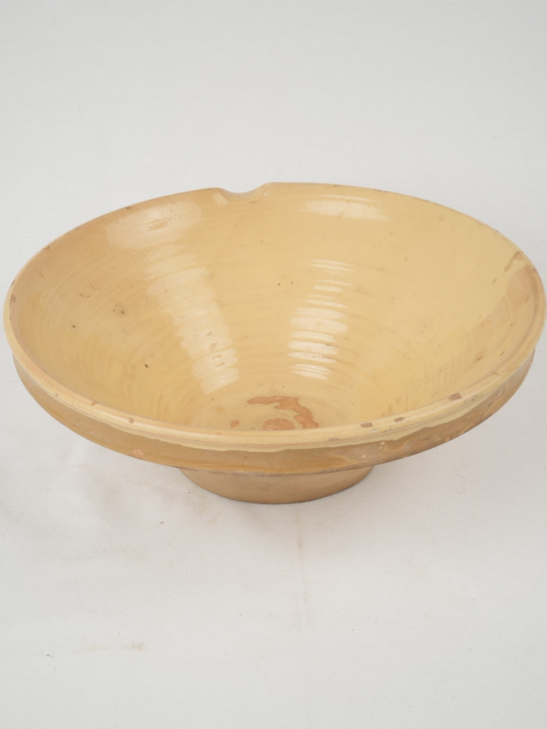 Antique French lemon-glazed tian bowl