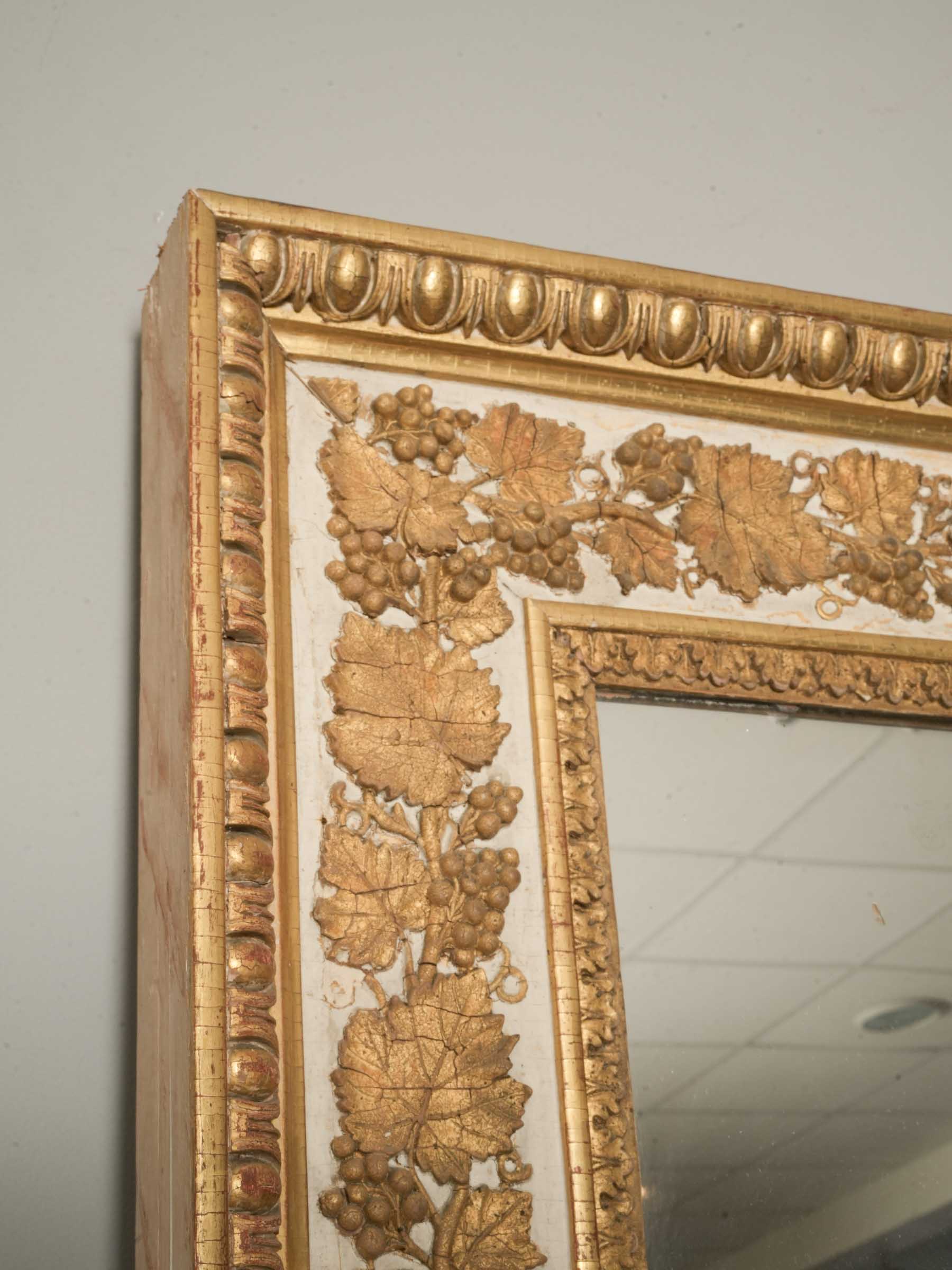 Pair of Directoire Period Giltwood Pier Mirrors w/ Distinct Frame Details - 80" x 40¼"