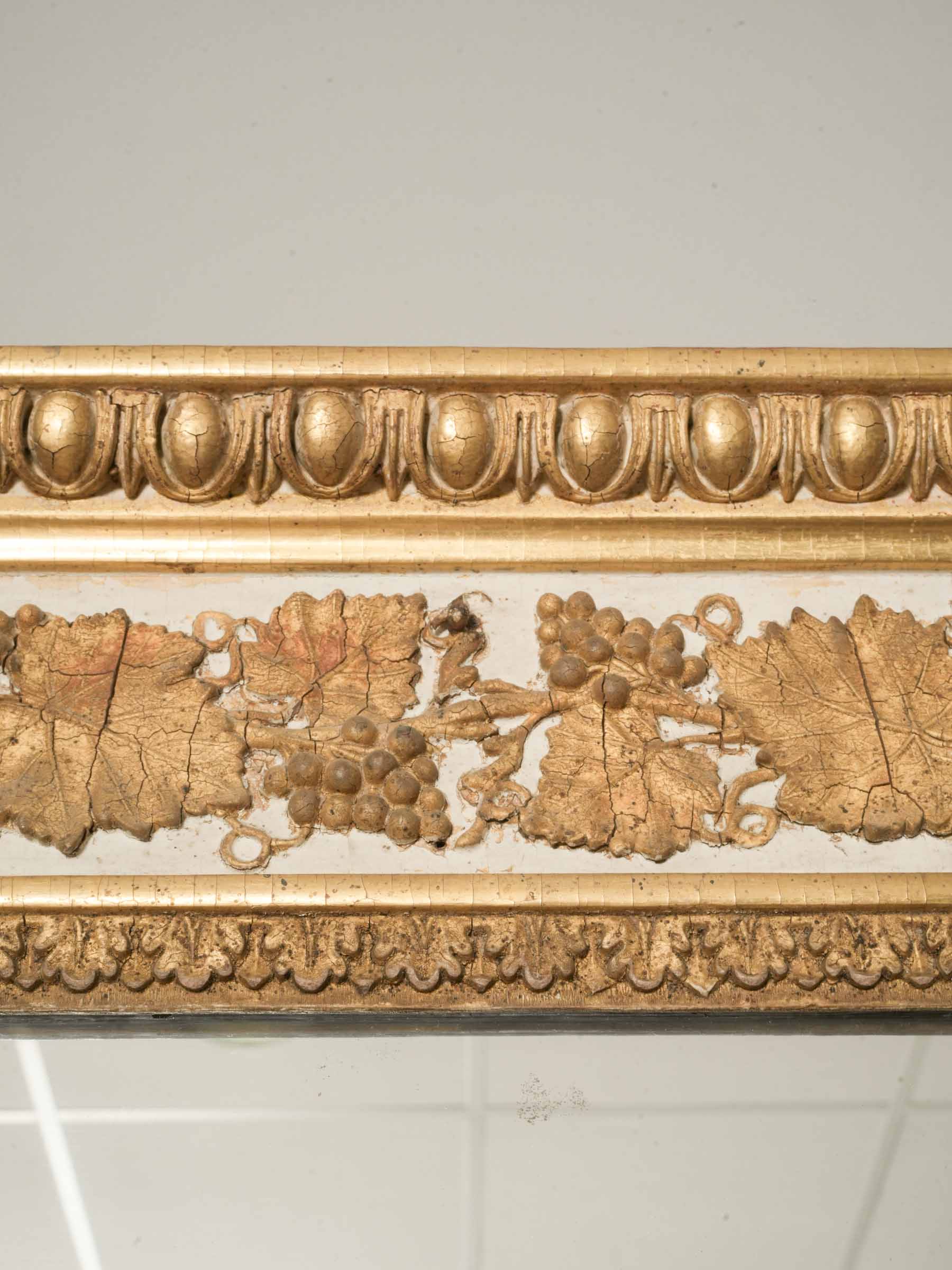 Pair of Directoire Period Giltwood Pier Mirrors w/ Distinct Frame Details - 80" x 40¼"