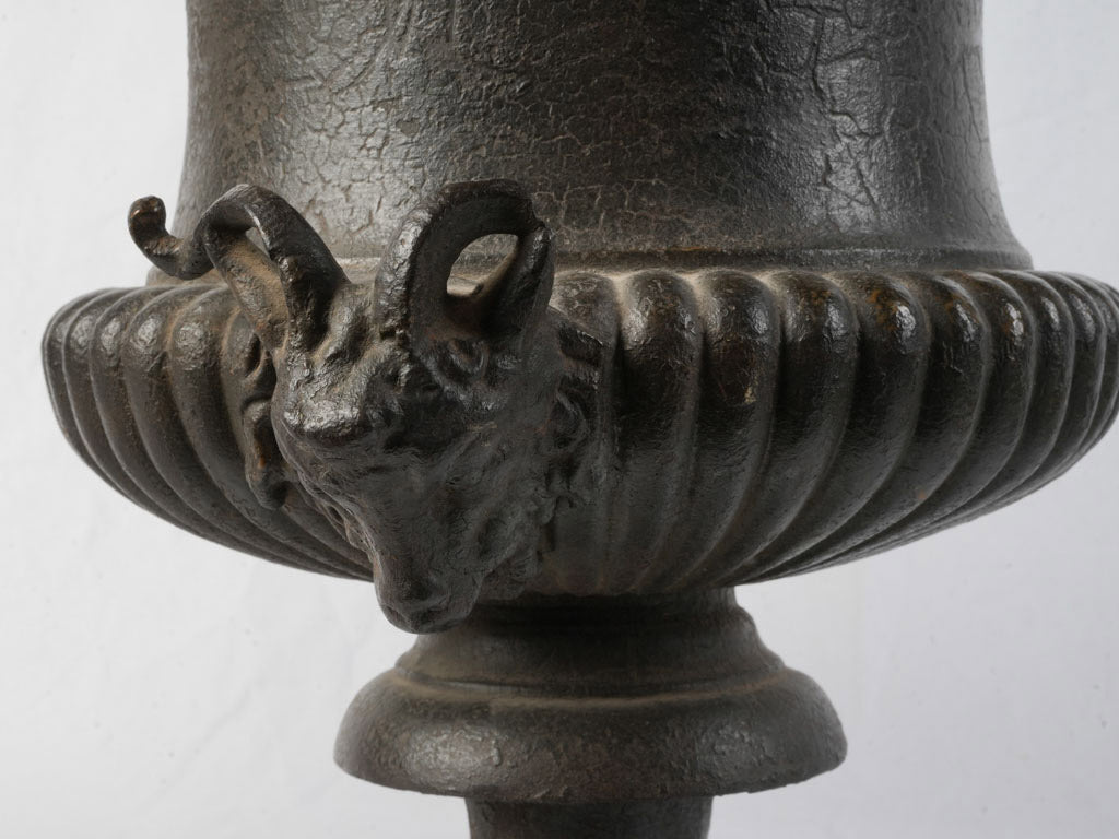 Decorative sculptural plinth urns pair  