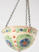 Yellow blue green red hanging flower planter 8¼"