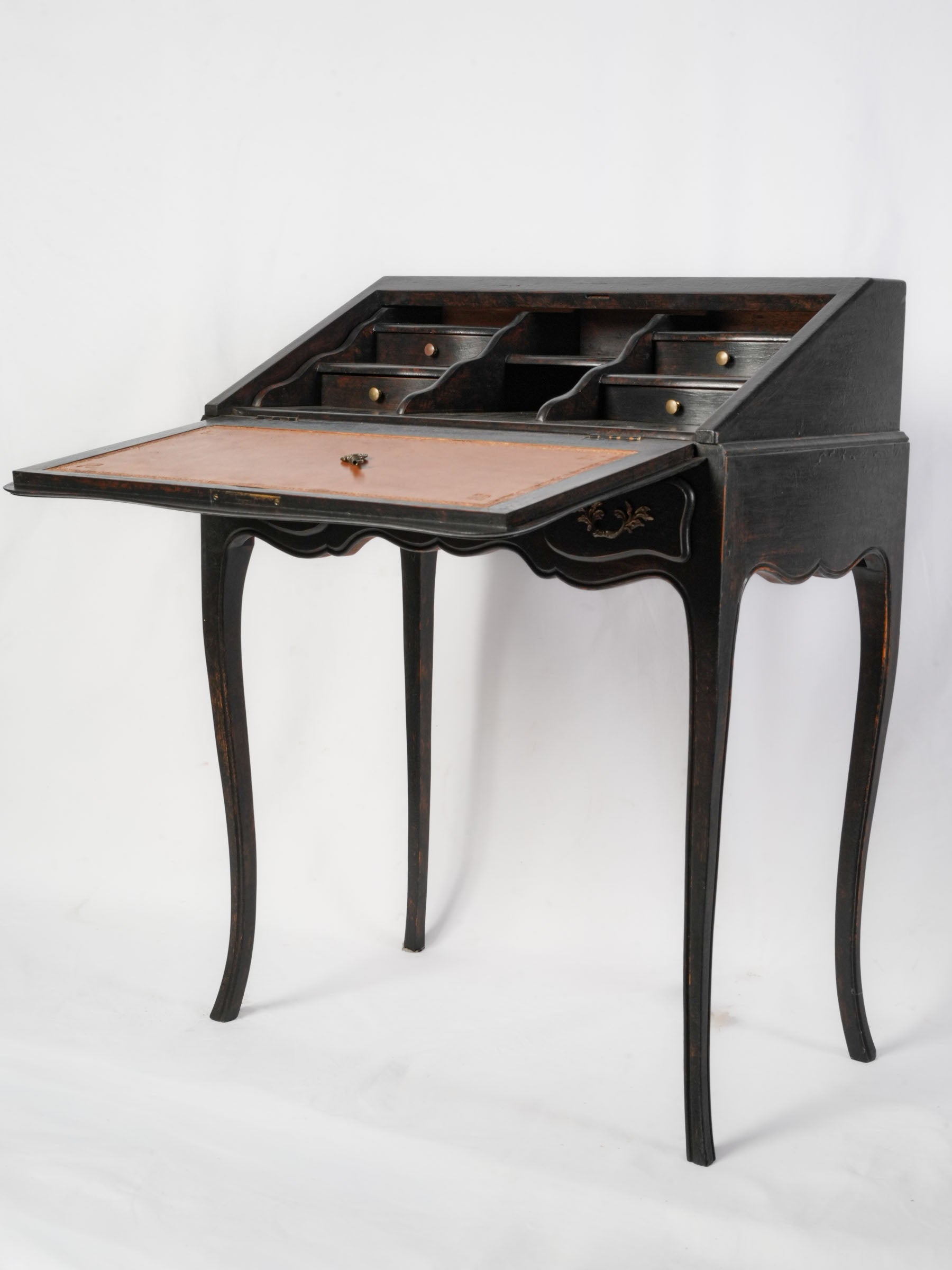 French Black-Painted Louis XV-Style Secretary Desk - 35½" x 26¾"