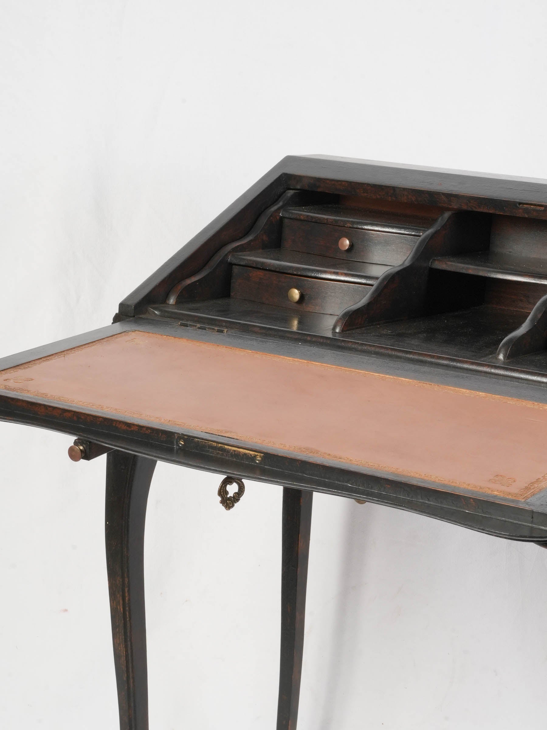 French Black-Painted Louis XV-Style Secretary Desk - 35½" x 26¾"