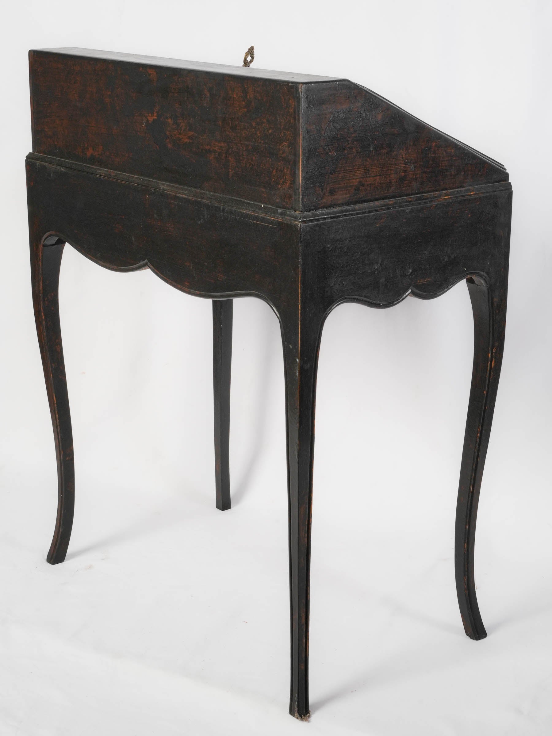French Black-Painted Louis XV-Style Secretary Desk - 35½" x 26¾"