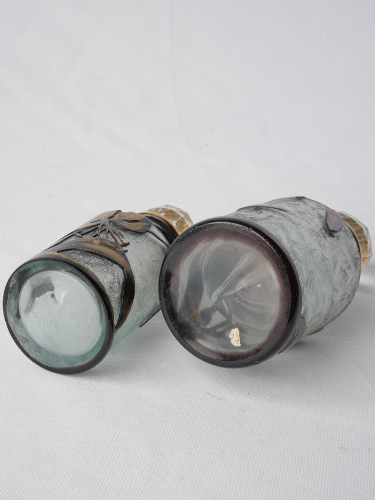 Collector's Baccarat lily motif bottles