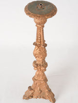Carved antique Italian candlestick lamp base 20½"