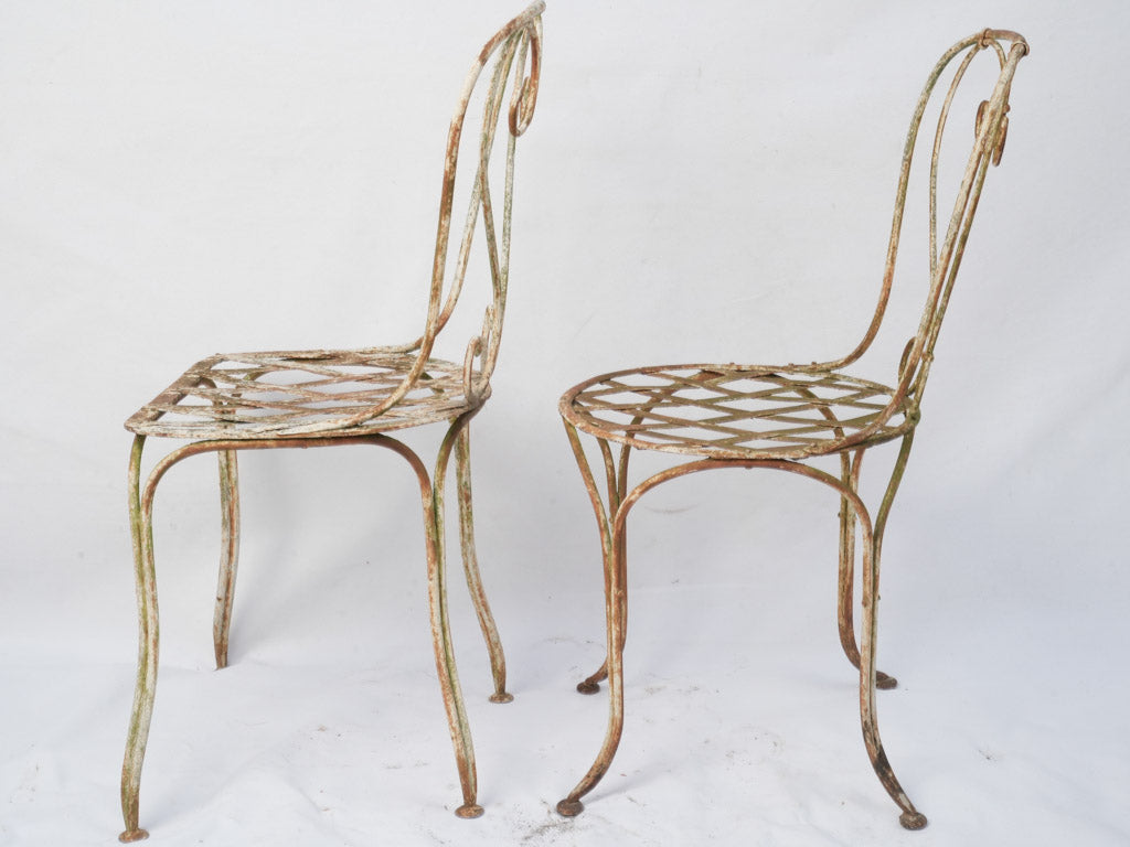 Charming scroll-back outdoor seating