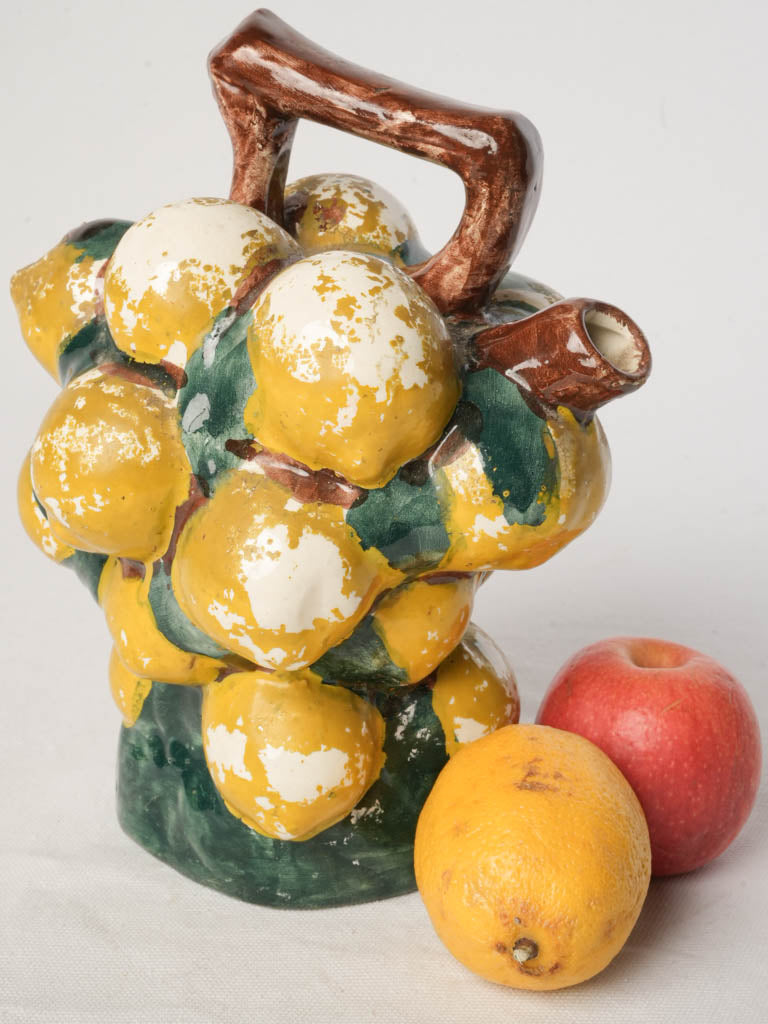 Catalan Glazed Earthenware Porró Shaped as a Lemon Cluster c.1950 – 10¼"