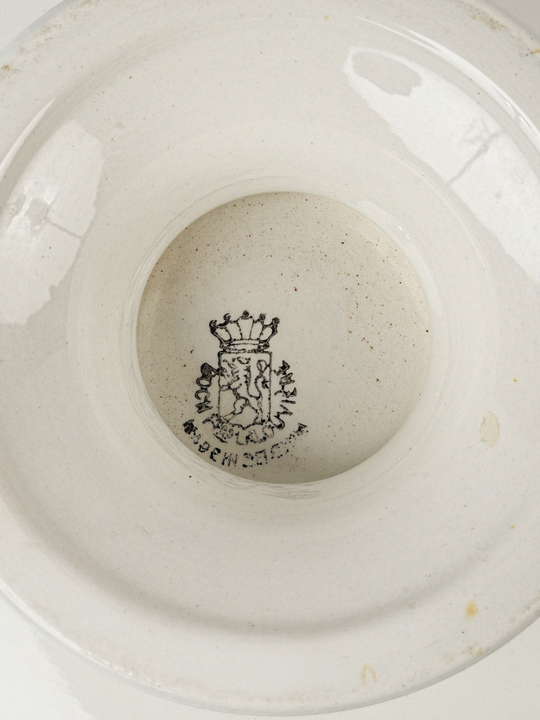Distressed, elegant La Louvière cake stand