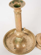 Collection of 5 Napoleon III brass candlesticks w/ levers 9½"