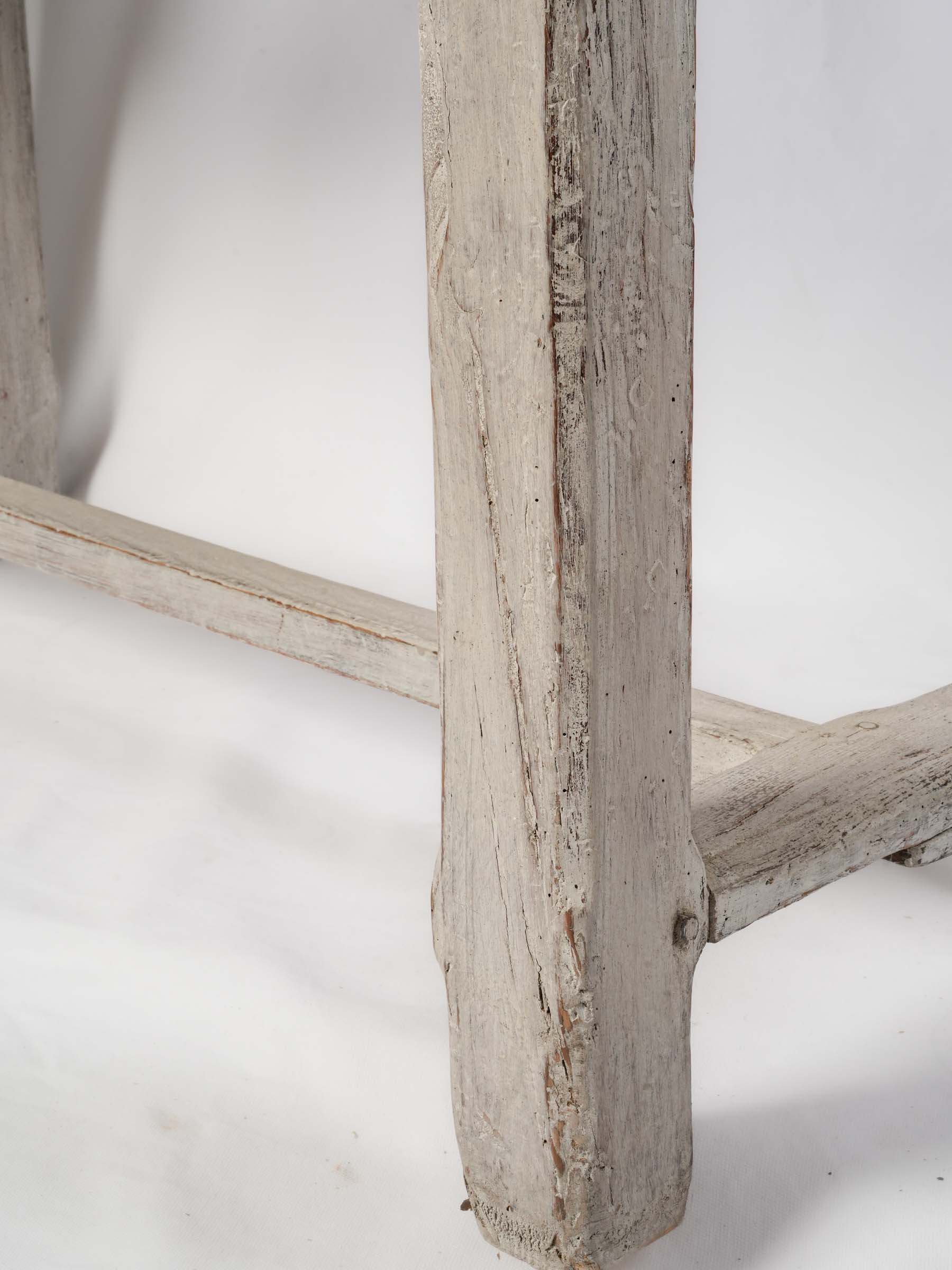 French Rustic White-Painted Florist’s or Potting Table, Early 20th Century - 31" x 50"