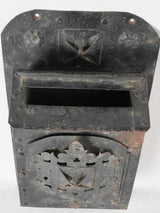 Antique iron letterbox 16¼"