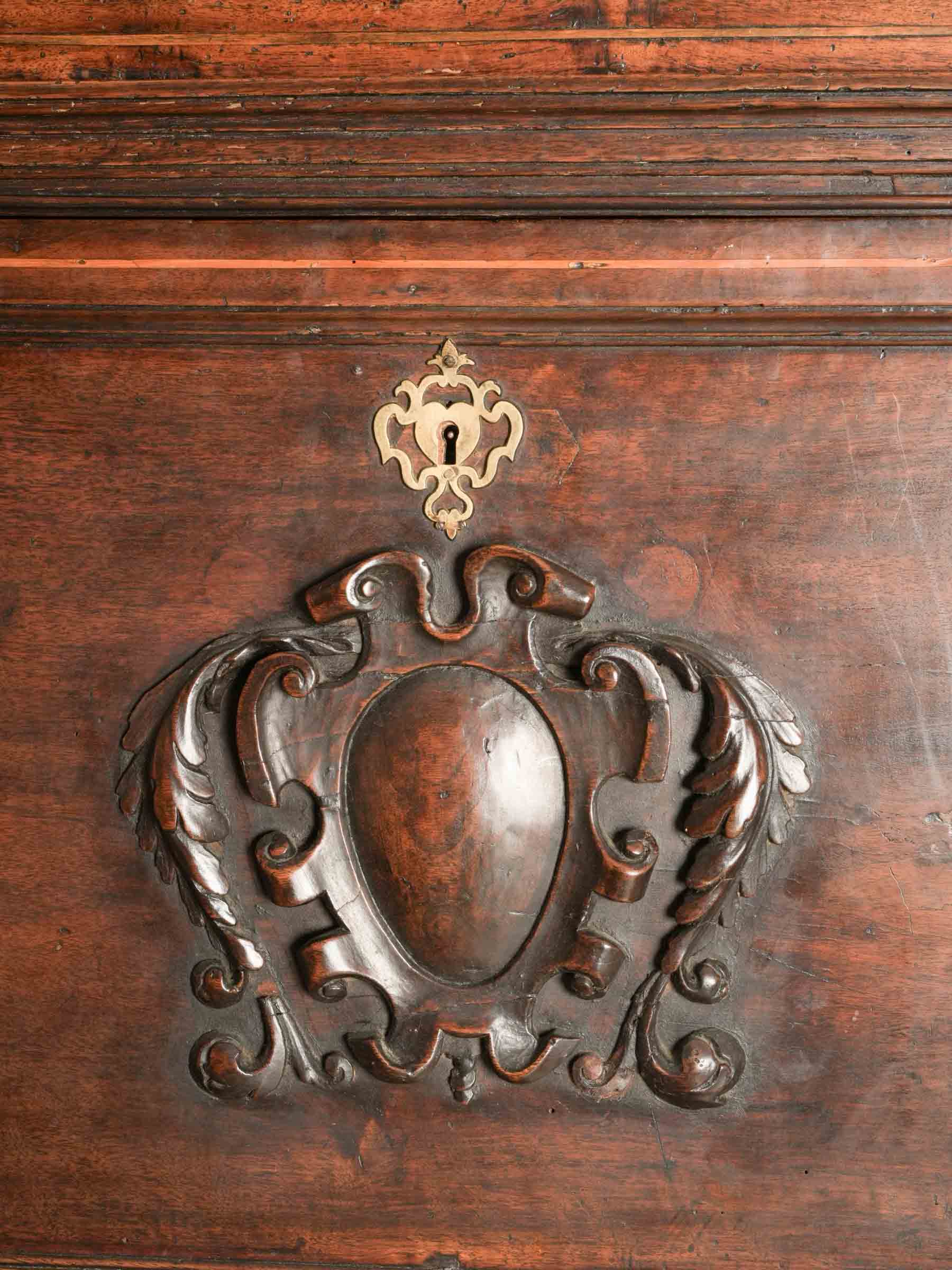 Superb 17th-Century Italian Walnut Traveling Secretary Cabinet - 66½" x 44"