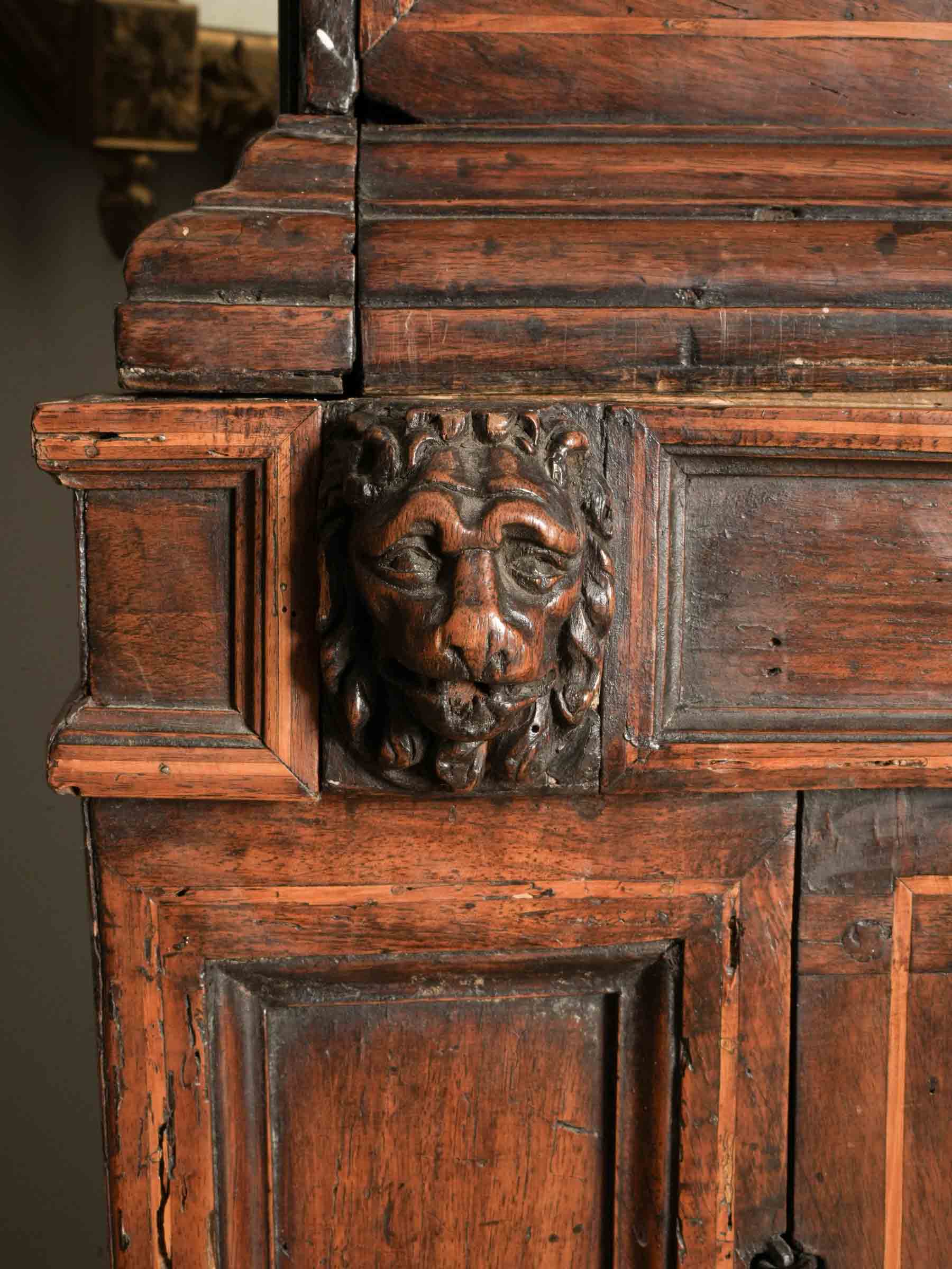 Superb 17th-Century Italian Walnut Traveling Secretary Cabinet - 66½" x 44"