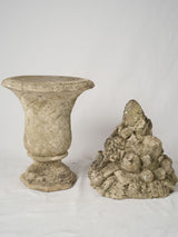 Antique aesthetic garden stone topiaries