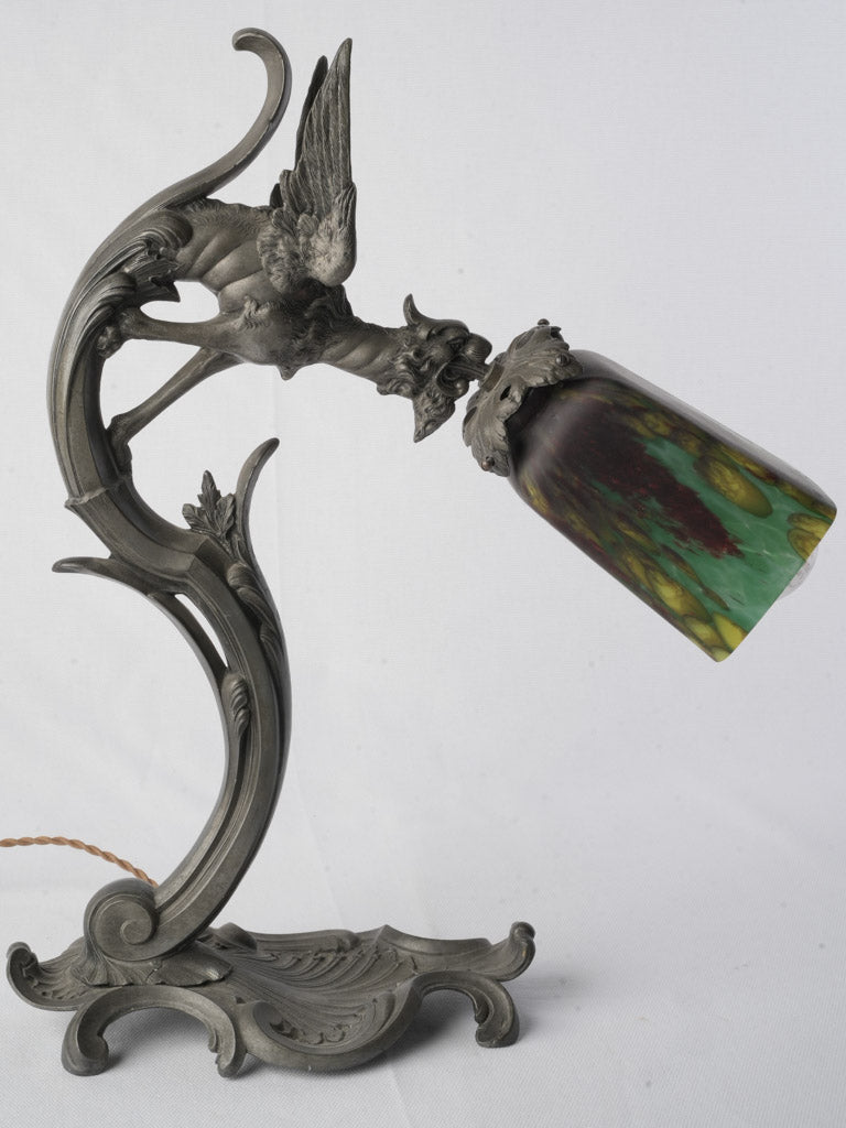 Gothic Revival Chimera Lamp c. 1900  - 17"