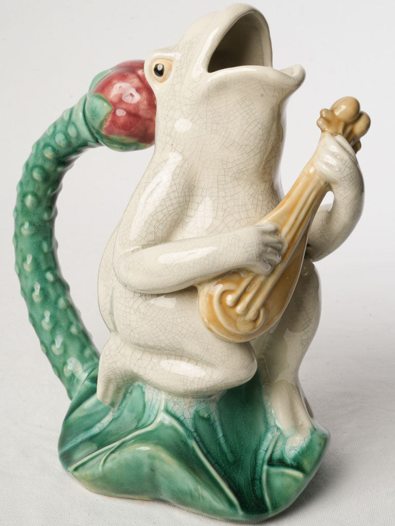 Whimsical Jug - Frog Serenading w/ Guitar c. 1950 - 13½"