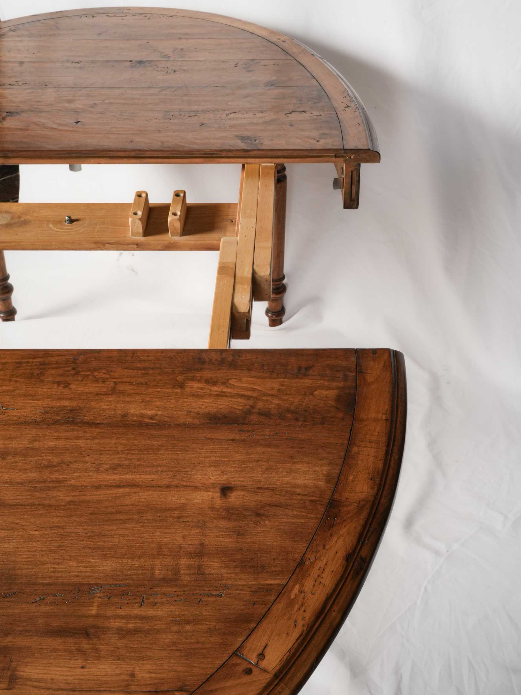 French Cherrywood Extension Dining Table, Second Half of the 20th Century