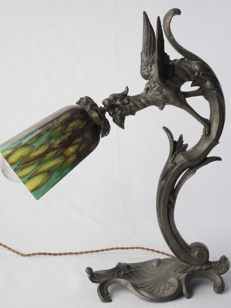 Gothic Revival Chimera Lamp c. 1900  - 17"