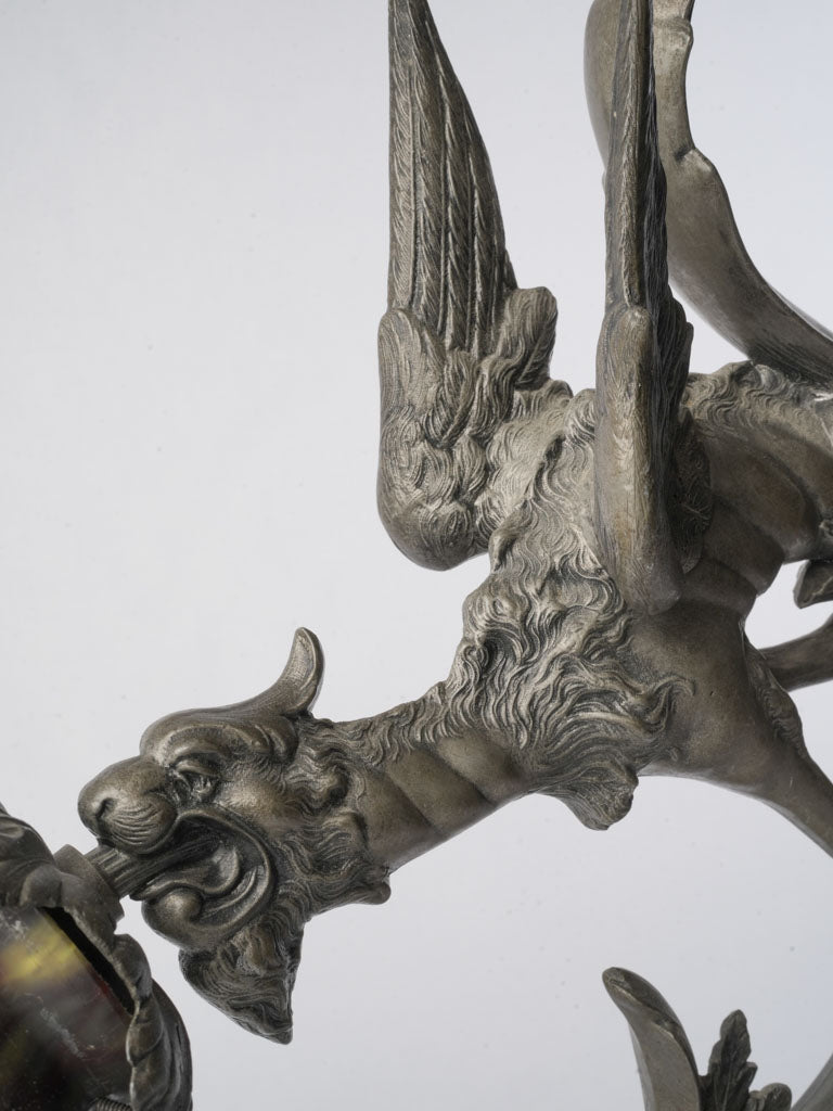 Gothic Revival Chimera Lamp c. 1900  - 17"