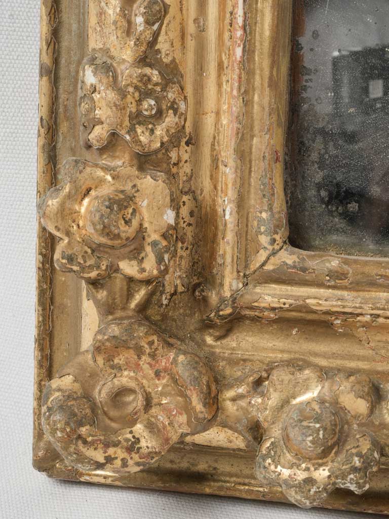 Weathered vintage French wall mirror
