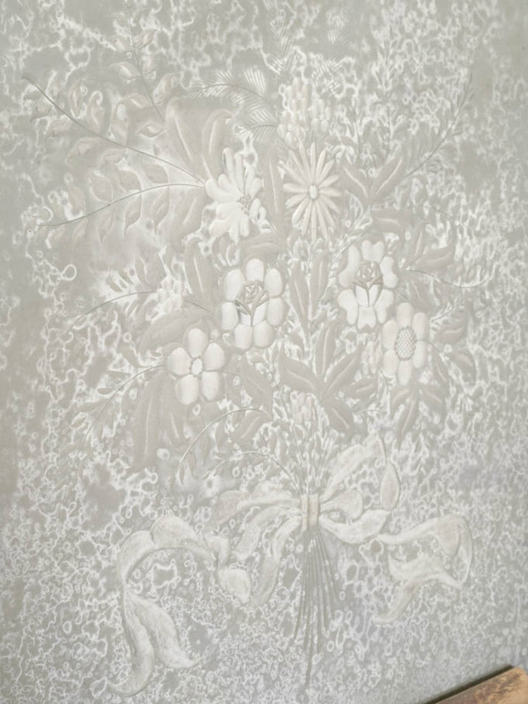Wheel-engraved bouquet Venetian mirror  
