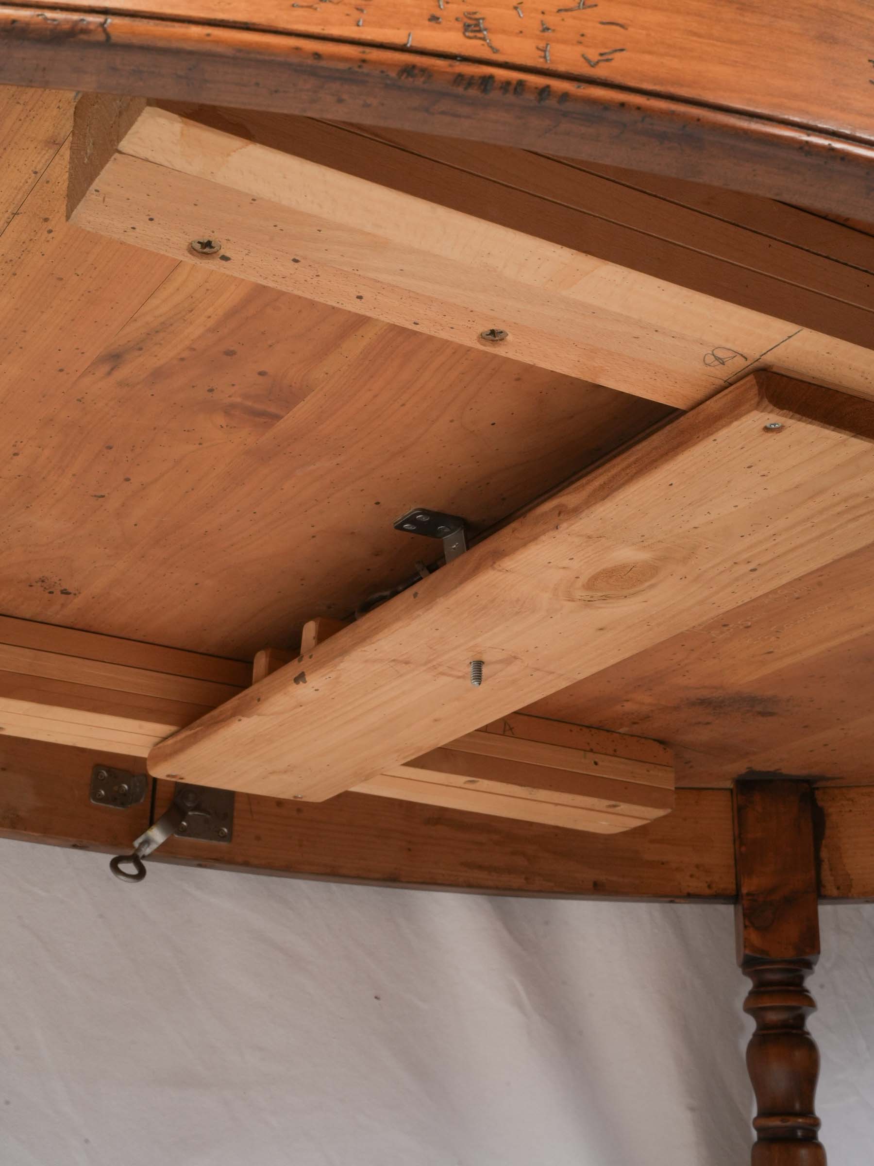 French Cherrywood Extension Dining Table, Second Half of the 20th Century