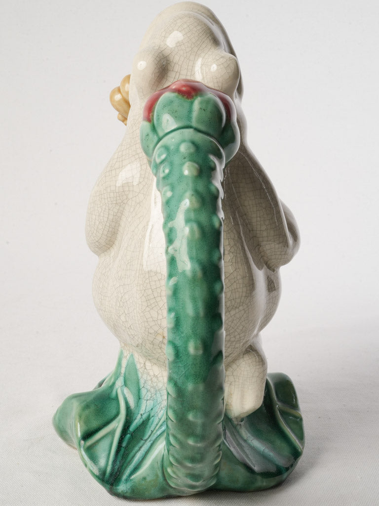 Whimsical Jug - Frog Serenading w/ Guitar c. 1950 - 13½"