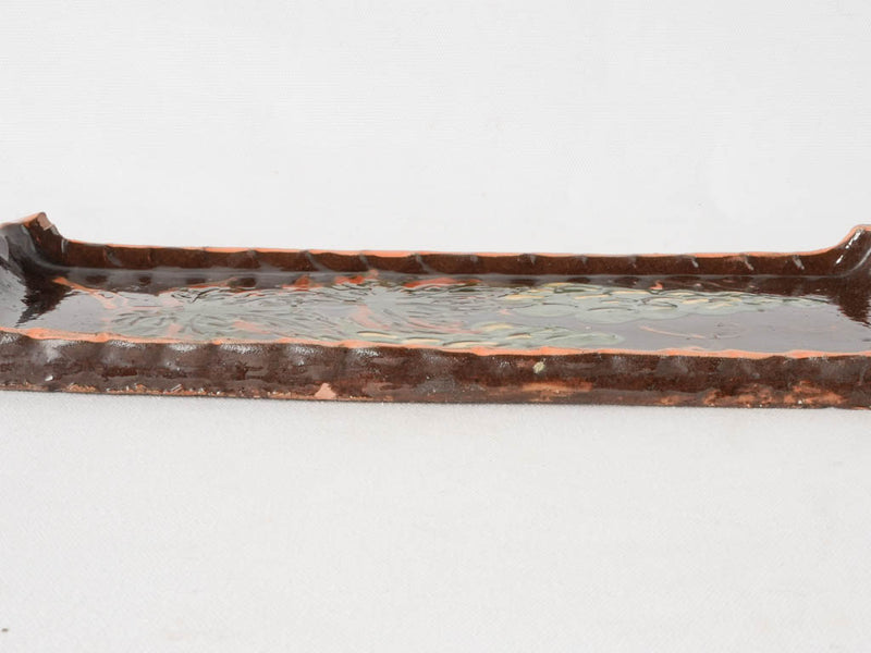 Rectangular ceramic grape / cheese platter 14½" x 6"