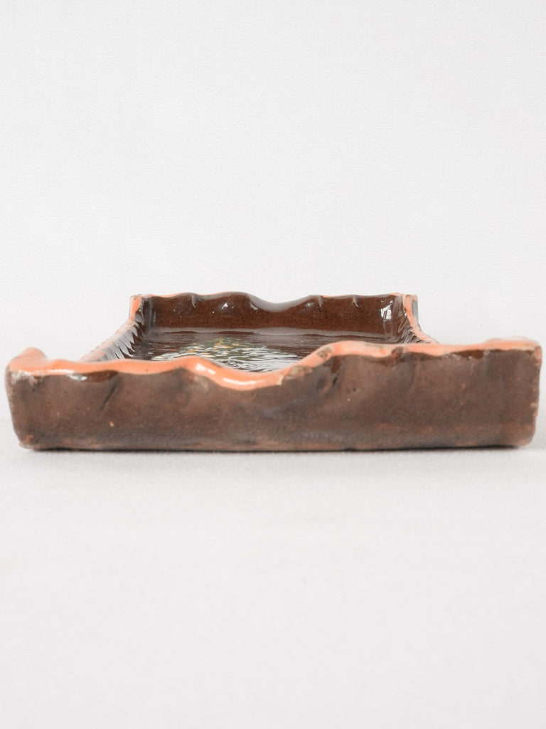 Rectangular ceramic grape / cheese platter 14½" x 6"