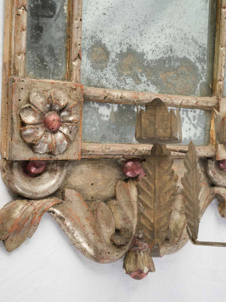 Elegant Pair of Italian 19th Century Reflector Mirrors w/ Beautiful Patina - 36½" x 18½"