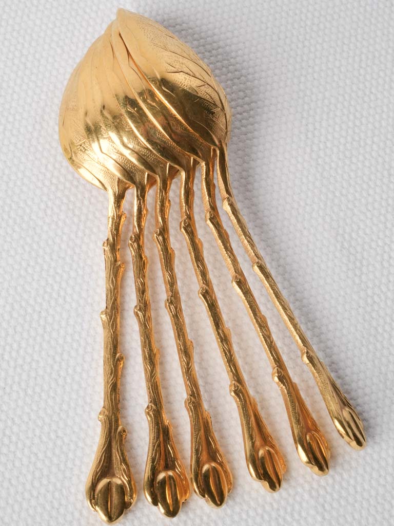 Mid-century gilt moka spoons  